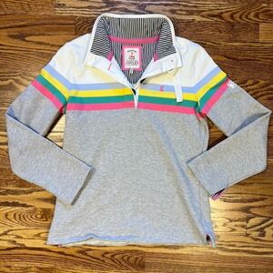 Joules Gray Sweatshirt with Multicolor Stripes